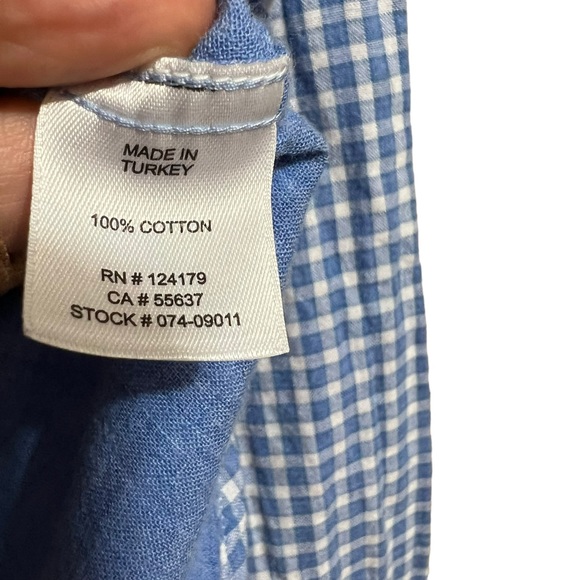 Johnston & Murphy Double Layered Cotton Button Down Shirt Blue Yarn Dyed Plaid S - Picture 9 of 10